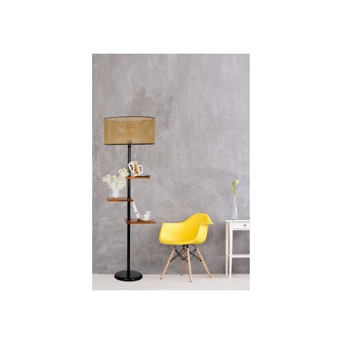 Opviq moda lambader siyah silindir rattan abajurlu lampa Cene