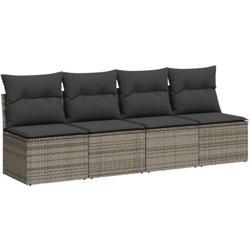VidaXL 10-dijelni set vrtnih sofa od poliratana s jastucima sivi Slike