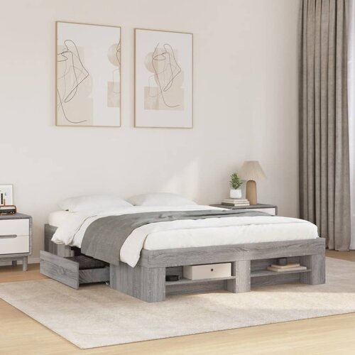 Furnova Posteljni okvir siva sonoma 140x200 cm inženirski les, (21934562) Slike