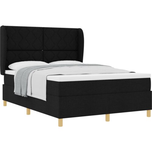  Okvir kreveta s madracem Crna 140x200 cm Tkanina Slike