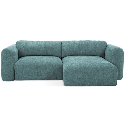 Makamii Plava sklopiva/s prostorom za odlaganje kutna garnitura od šenila (s desnim kutom/s ležaljkom) Mele – Cijene