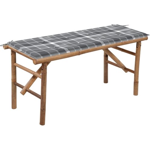 The Living Store Zložljiva vrtna klop z blazino 118 cm bambus - Vrtna Klop, (21461072) Slike