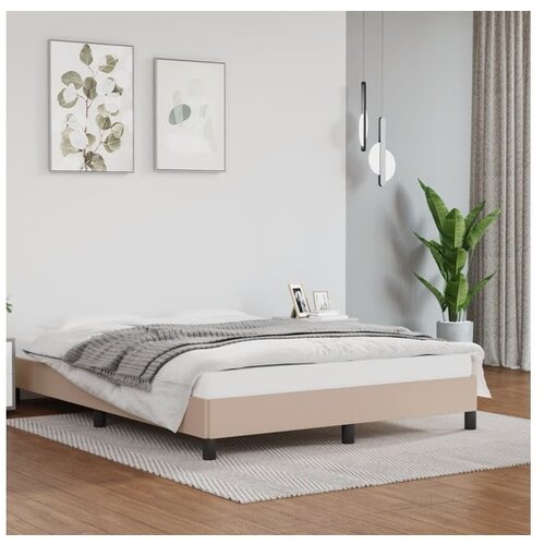 VidaXL Okvir za krevet boja cappuccina 140x190 cm od umjetne kože Slike