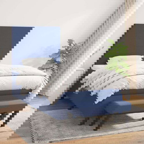  S oprugama i madracem plavi 90 x 200 cm od tkanine Slike