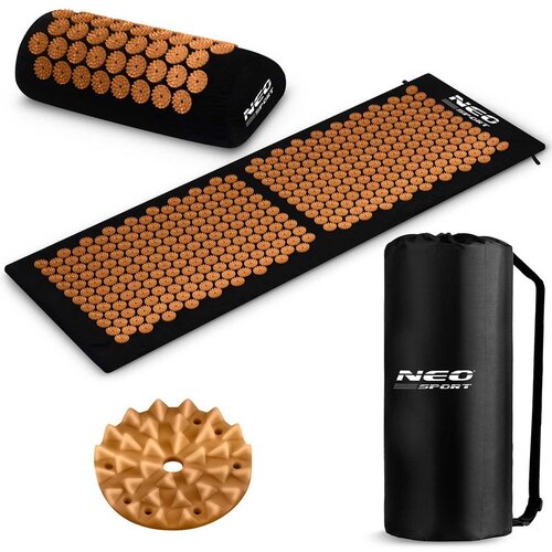 Neo-Sport NS-901 crno-zlatna akupresurna prostirka s bodljama Slike