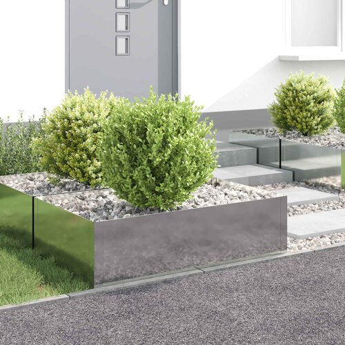 Ograda oko Travnjaka 4 pcs 100 x 60 x 35 cm Čelik Srebrna Cene
