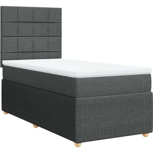 VidaXL Krevet s oprugama i madracem tamnosivi 90 x 190 cm od tkanine Slike