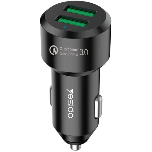 Yesido brzi punjač za automobil sa dva usb porta - qc 3.0 12v/24v Slike