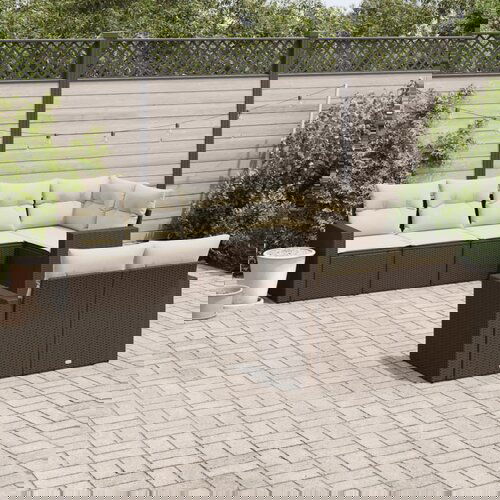  The Living Store Vrtna sedežna garnitura 7-delna z blazinami rjav poli ratan - Vrtna Sedežna Garniture, (21478263) Cene