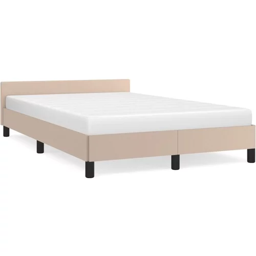 vidaXL Okvir kreveta s uzglavljem cappuccina 120x190cm od umjetne kože