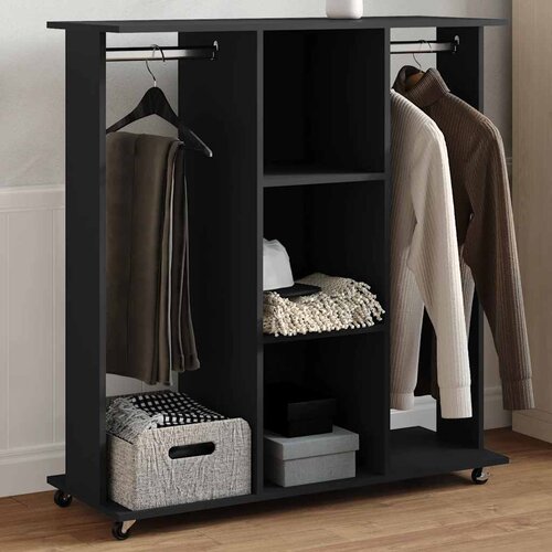 Ormar s kotačima crni 102 x 38 x 110 cm od konstruiranog drva Cijene