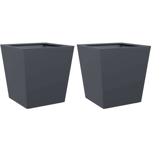VidaXL Vrtne sadilice 2 kom antracit 40x40x40 cm čelične Slike