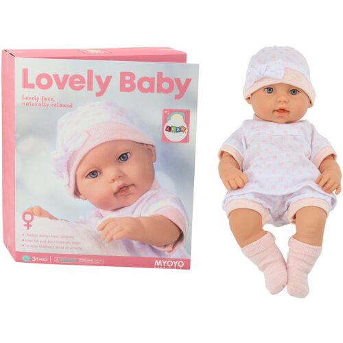 Lean Toys punčka v beli pižami, kapa, odeja, blazina Slike