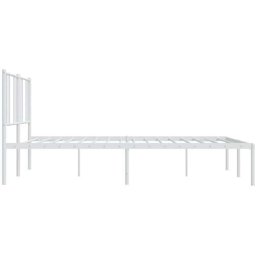  Metalni okvir za krevet s uzglavljem bijeli 193x203 cm Slike