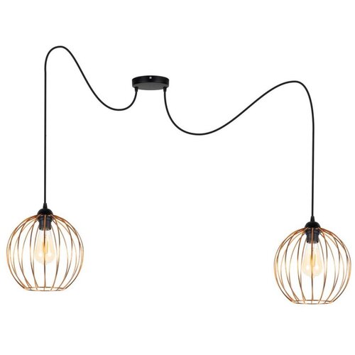  Luster na sajli MATT 2xE27/60W/230V pauk crna/bakarna Cene