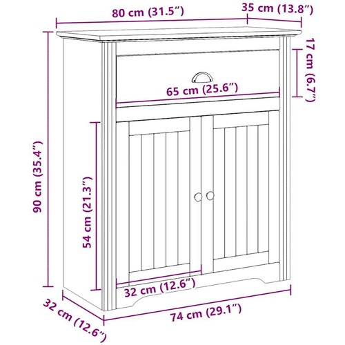 vidaXL Ormar za predsoblje "BODO" sivi 80x35x90 cm Cijene