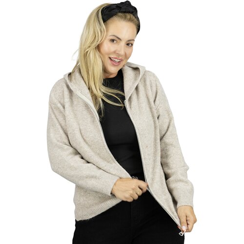 Pri Short unzipped hooded cardigan sweater with zipper NORA Slike