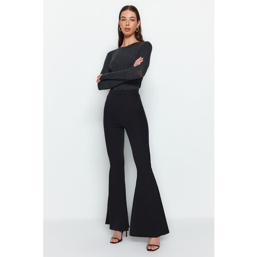 Trendyol Black Flare Woven Trousers Slike