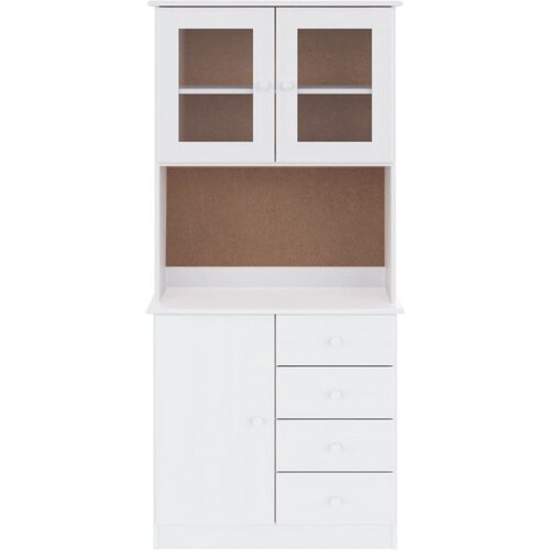  Visoka komoda ALTA bijela 77 x 35 x 165 cm od masivne borovine Slike
