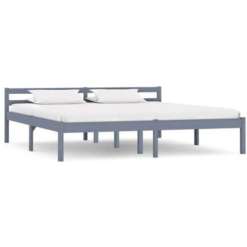 The Living Store Posteljni okvir siv iz trdne borovine 180x200 cm - Posteljni Okvir, (21524708) Slike