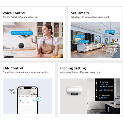 SONOFF POWR316D pametni prekidač s mjeračem potro&amp;scaron;nje i LCD zaslonom, kompatibilan s Alexa/Google Home, 16A Slike