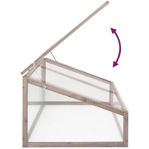  Staklenik sivi 110 x 56 x 39 cm od jelovine Slike