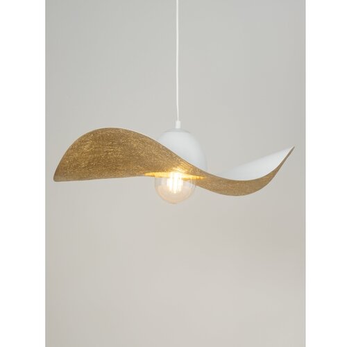  Visilica na sajli KAPELLO 1xE27/60W/230V prečnik 55 cm bela/zlatna Slike