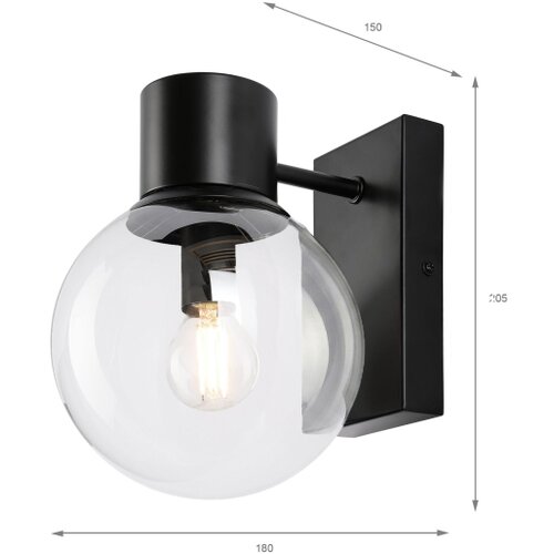  Zidna lampa SFERIO 1xE14/5W/230V crna/prozirna Slike