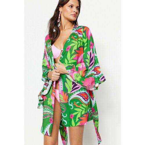 Trendyol Kimono & Caftan - Green - Relaxed fit Cene