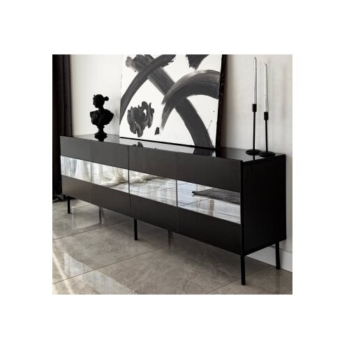 Hanah home TV komoda Leon Crno-Siva Slike