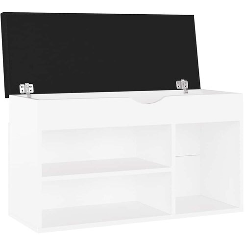  Klupa za cipele s jastukom bijela 80x30x47 cm konstruirano drvo Slike