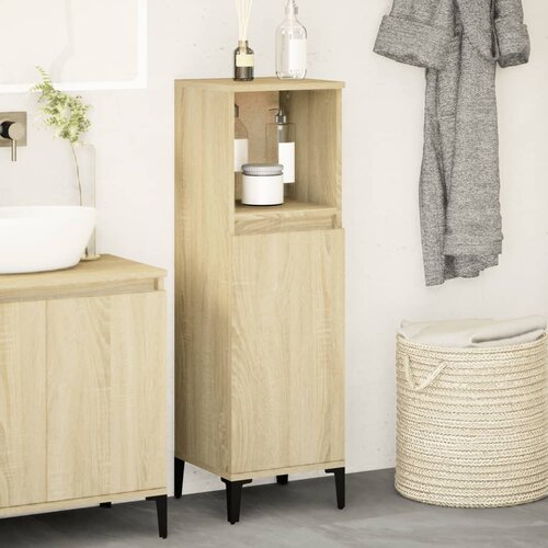  The Living Store Kopalniška omarica sonoma hrast 30x30x100 cm inženirski les - Kopalniška Omarica, (21457220) Cene