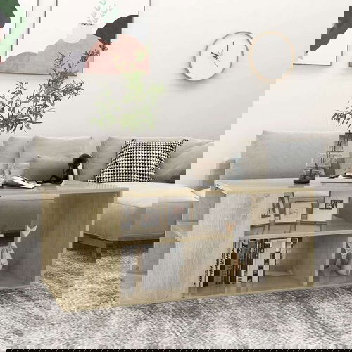 vidaXL Klubska mizica sonoma hrast 100x50x40 cm iverna plošča Cene