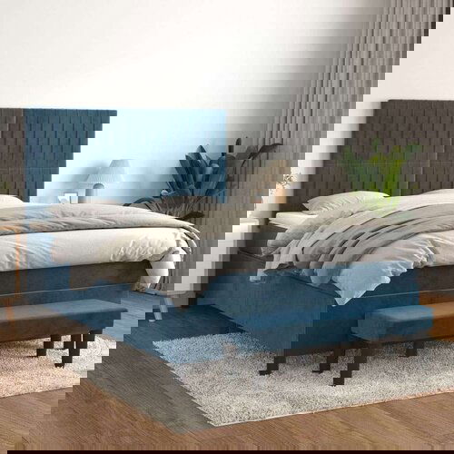  S oprugama i madracem tamnoplavi 140x200 cm baršunasti Cijene