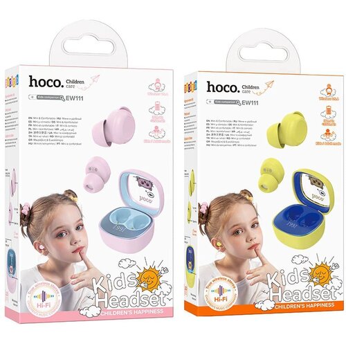 Hoco. Dječje slu&amp;scaron;alice bežične Hoco EW111 žute boje Slike