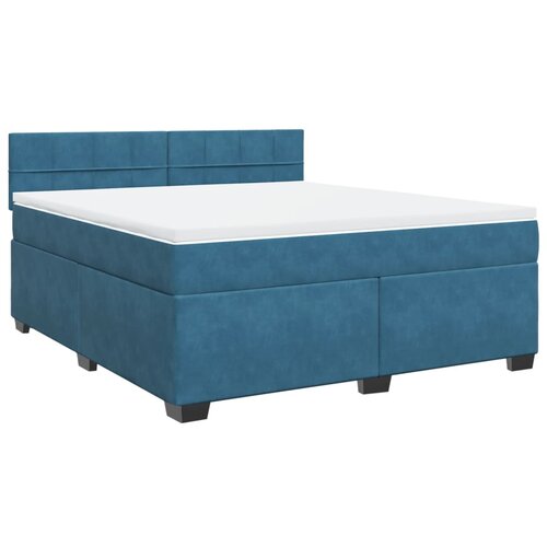 vidaXL Box spring postelja z vzmetnico modra 180x200 cm žamet, (21310160) Cene