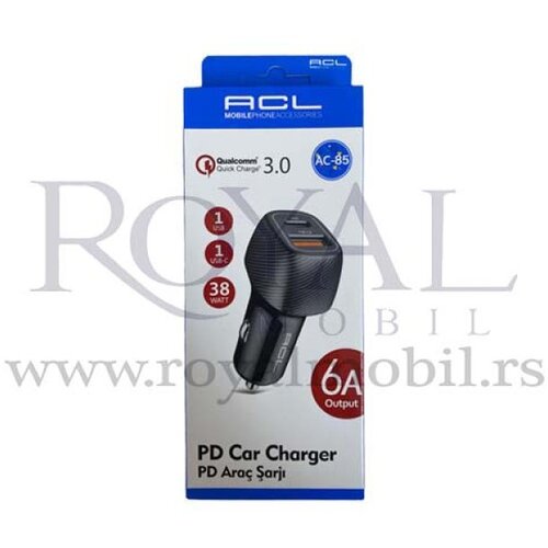  auto punjač (kuciste) acl AC-85 6A 38W crni Slike
