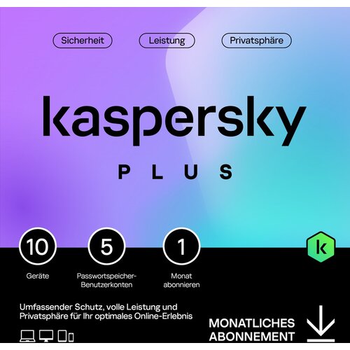 Kaspersky Plus &amp;ndash; 10 Device, 1 Month - Subscription (ABO) &amp;ndash; ESD-DownloadESD&amp;quot; Slike