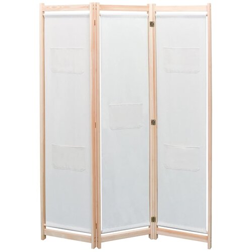 Sobna pregrada s 3 panela od tkanine 120 x 170 x 4 cm krem Cijene