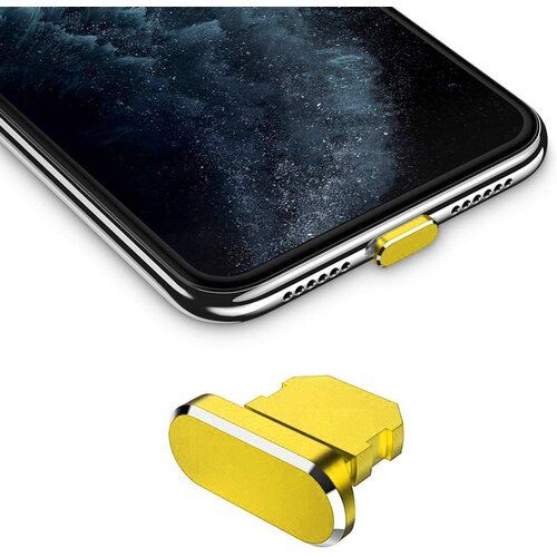 Cadorabo za&amp;scaron;čitni pokrovček, združljiv z apple iphone v rumeno - čep za za&amp;scaron;čito pred prahom za polnjenje vrat proti prahu, (20621990) Slike
