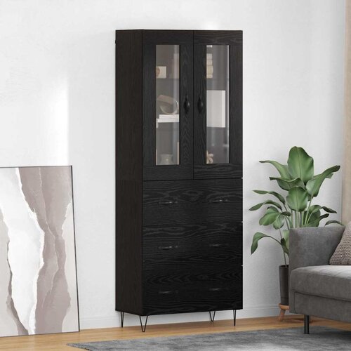  Highboard Crni hrast 69,5 x 34 x 90 cm Konstruirano drvo Cijene