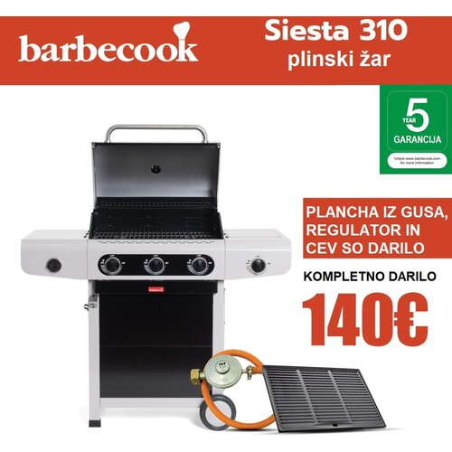 Barbecook Siesta 310 Black Edition plinski žar + plancha + plinski regulator s cevjo Slike
