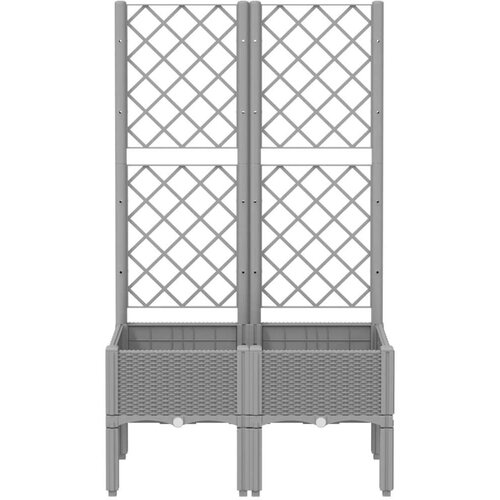 VidaXL Vrtna sadilica s re&amp;scaron;etkom svjetlosiva 80 x 40 x 142 cm PP Slike