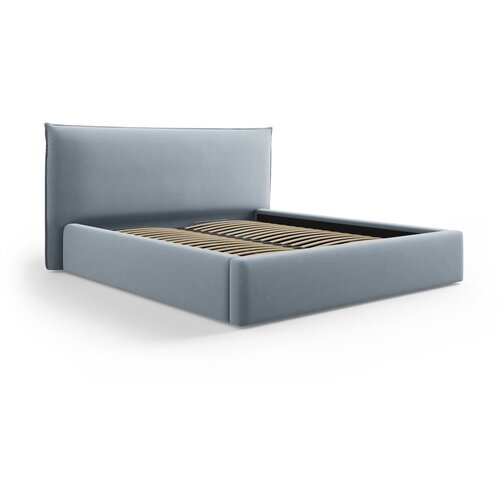 Milo Casa Svijetlo plavi tapecirani bračni krevet s prostorom za odlaganje s podnicom 160x200 cm Elio &amp;ndash; Slike