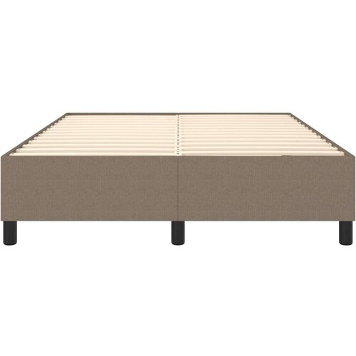 VidaXL okvir za krevet s oprugama smeđesivi 140x200 cm od tkanine Slike