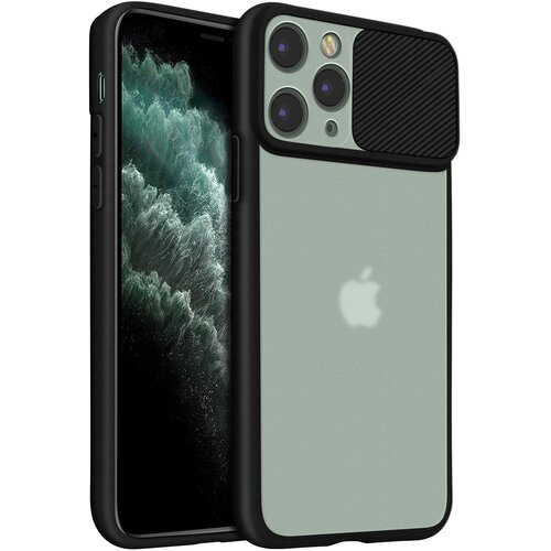 AVIZAR Hibridni zašcitni ovitek za iPhone 11 Pro z drsnim pokrovom kamere - prozoren/crn, (20626348) Cene