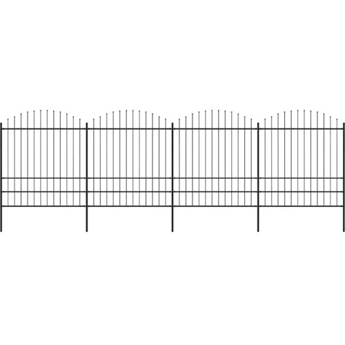  Vrtna ograda s vrhom koplja Čelik 714,5 x 200 cm Crna Cene