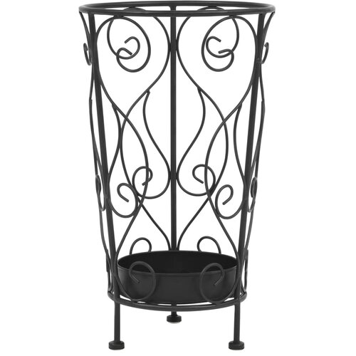 vidaXL Stalak za kišobrane vintage stil od metala 26 x 46 cm crni Cijene