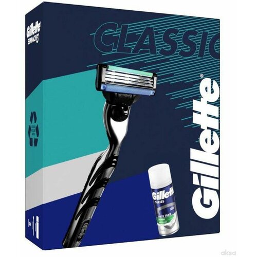 Gillette giftset mach 3 brijač i pena za brijanje series 100ml Slike