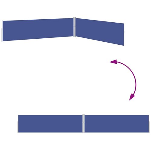  Uvlačiva bočna tenda za terasu 170 x 1200 cm plava Slike